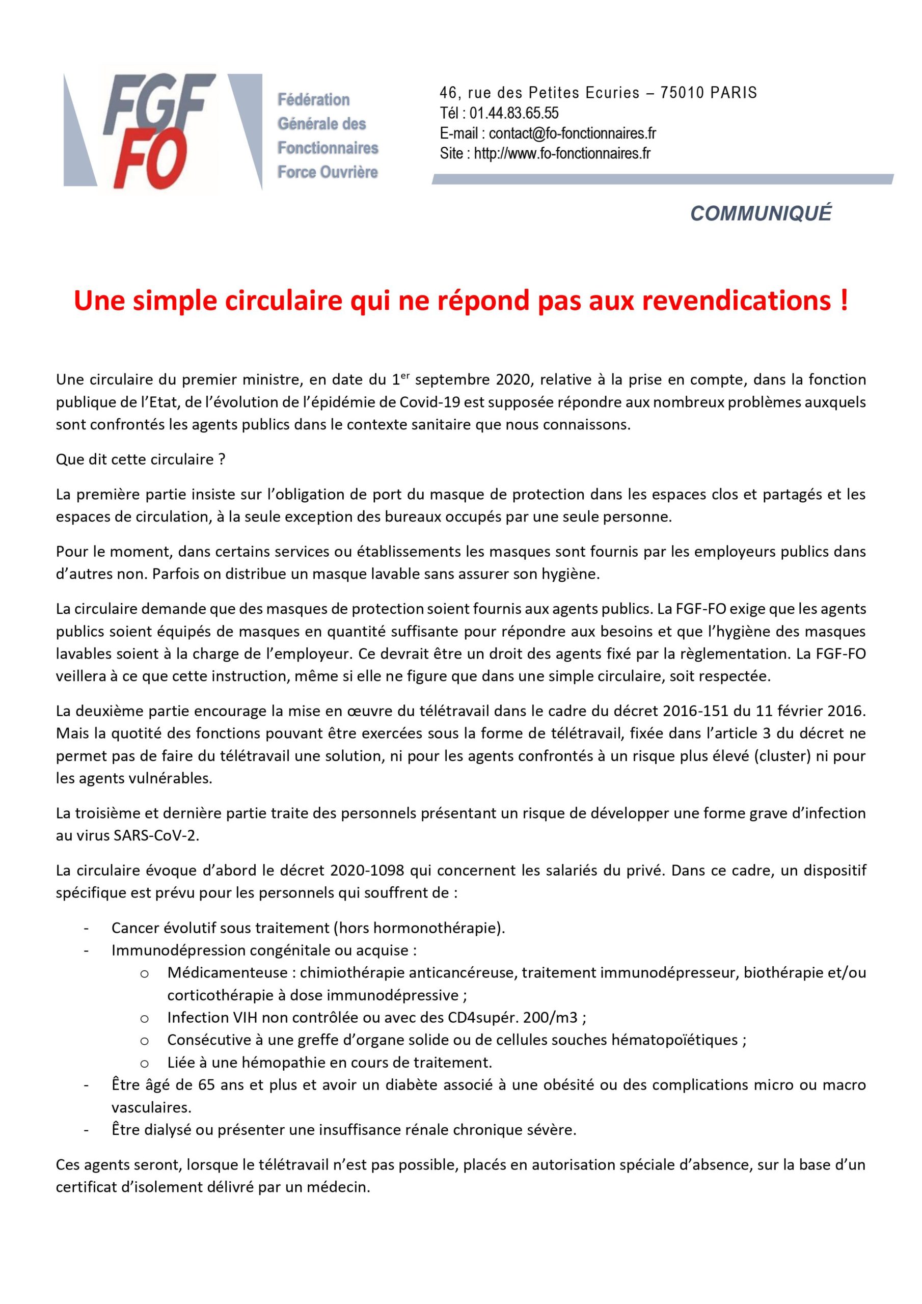 Circulaire Ministérielle Relative à L'organisation Du Scrutin 2022